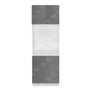 Valencia Series High-Gloss Finish in Gray  Single Oven Cabinet with Bottom Drawers W30