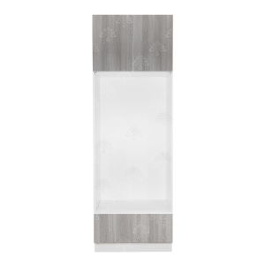 Valencia Series Misty Gray Wood Grain Finish  Double Oven Cabinet with Large Drawer Face W30