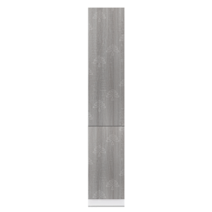 Valencia Series Misty Gray Wood Grain Finish  Pantry Finish Pantry Cabinet with Inverted Door and Roll Out Tray W18