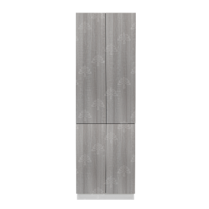 Valencia Series Misty Gray Wood Grain Finish  Pantry Finish Pantry Cabinet with Inverted Door and Roll Out Tray W24