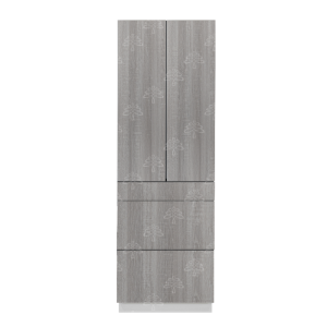 Valencia Series Misty Gray Wood Grain Finish  Pantry Finish Pantry Cabinet with Inverted Door W24