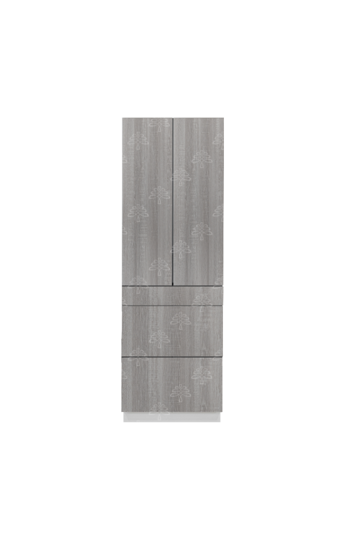 Valencia Series Misty Gray Wood Grain Finish  Pantry Finish Pantry Cabinet with Inverted Door W24