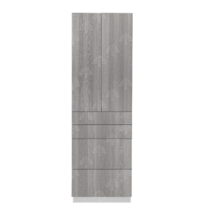 Valencia Series Misty Gray Wood Grain Finish  Pantry Finish Pantry Cabinet with Inverted Door W24