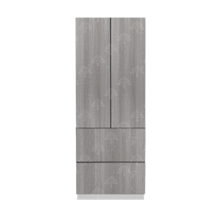 Valencia Series Misty Gray Wood Grain Finish  Pantry Finish Pantry Cabinet with Inverted Door W30