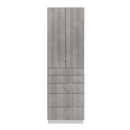 Valencia Series Misty Gray Wood Grain Finish  Pantry Finish Pantry Cabinet with Inverted Door W30