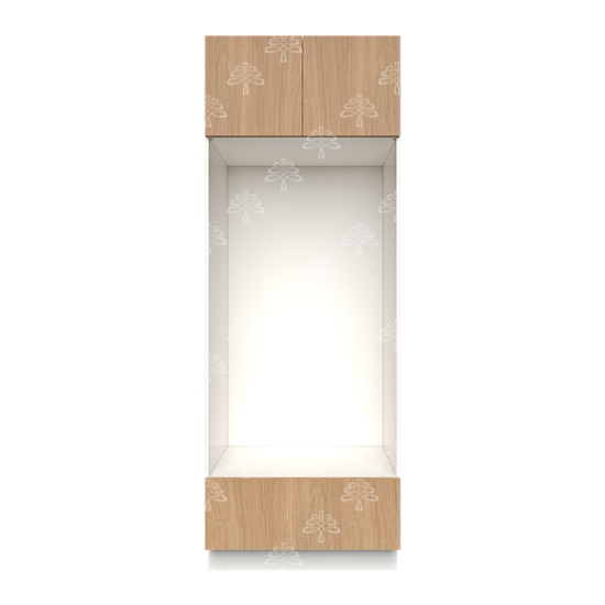 Valencia Series Rose Teak Wood Textured Finish Double Oven Cabinet with Large Drawer Face W30