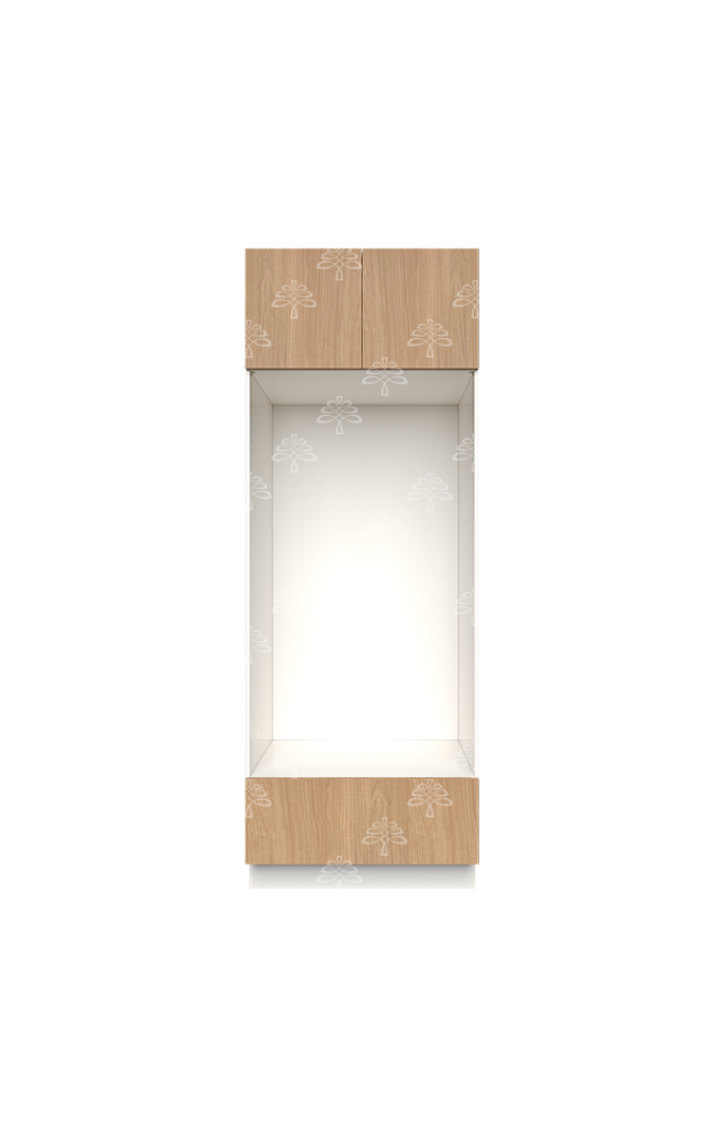 Valencia Series Rose Teak Wood Textured Finish Double Oven Cabinet with Large Drawer Face W30