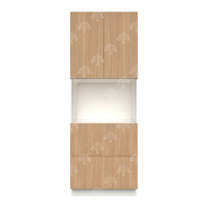 Valencia Series Rose Teak Wood Textured Finish Microwave Oven Cabinet with Bottom Drawers W30