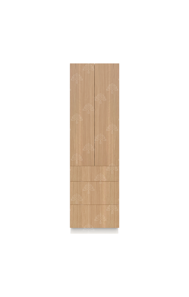 Valencia Series Rose Teak Wood Textured Finish Pantry Finish Pantry Cabinet with Inverted Door W30