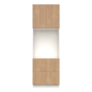 Valencia Series Rose Teak Wood Textured Finish Single Oven Cabinet with Bottom Drawers W30