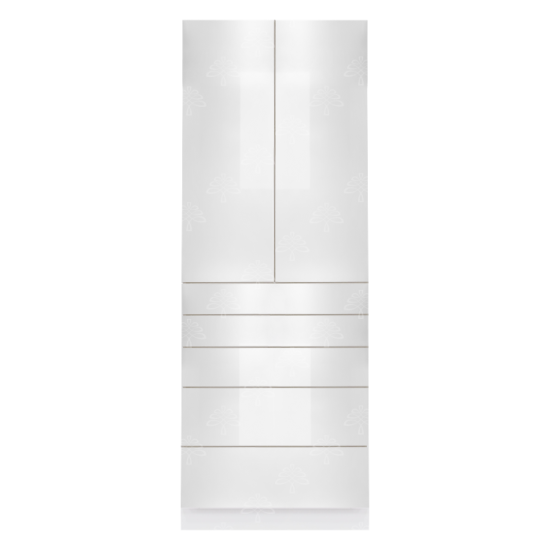 Valencia Series High-Gloss Finish in White  Pantry Finish Pantry Cabinet with Inverted Door W24