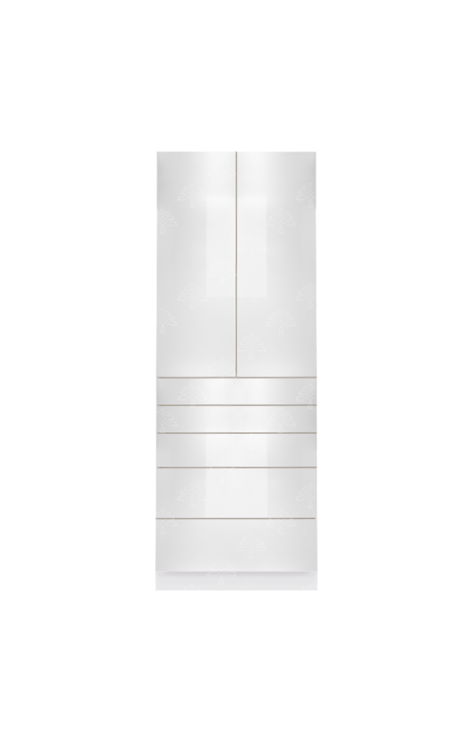 Valencia Series High-Gloss Finish in White  Pantry Finish Pantry Cabinet with Inverted Door W24