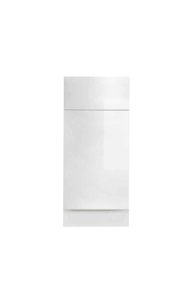 Valencia Series High-Gloss Finish in White  Tall Vanity Base Cabinet W18