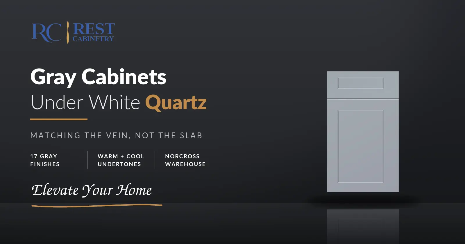Gray Cabinets Under White Quartz