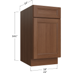 Single Door / Single Drawer Base W/ Double Trash Can Pullout