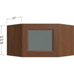 Diagonal Corner Wall Glass Door Stacker Cabinet