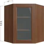 Diagonal Corner Wall Glass Door Cabinet
