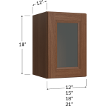 Single Glass Door Stacker Cabinet 18" High