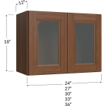 Double Glass Door Stacker Cabinet 18" High