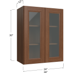 Double Open Framed Glass Door Walls 30" High