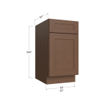 Single Door / Single Drawer Base W/ Double Trash Can Pullout