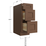 Gabinete base de tres cajones