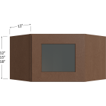 Gabinete de pared esquinero diagonal apilable (stacker) con puerta de vidrio