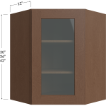 Diagonal Corner Wall Glass Door Cabinet