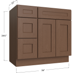 Base de mueble de baño para lavabo con cajones 36