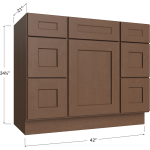 Base combinada de mueble de baño de una puerta / dos cajones