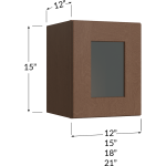 Gabinete apilable (stacker) de una puerta de vidrio, 15" de alto