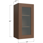 Gabinetes de pared de una puerta de marco abierto para vidrio, 30" de alto