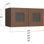 Double Glass Door Stacker Cabinet 12" High