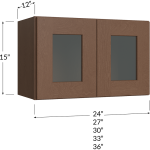 Double Glass Door Stacker Cabinet 15" High