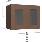Gabinete apilable (stacker) de dos puertas de vidrio, 18" de alto