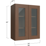 Double Open Framed Glass Door Walls 30" High