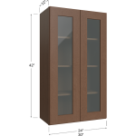 Gabinetes de pared de dos puertas de marco abierto para vidrio, 42" de alto