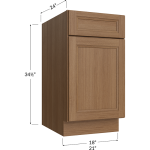 Single Door / Single Drawer Base W/ Double Trash Can Pullout
