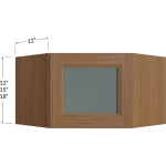 Diagonal Corner Wall Glass Door Stacker Cabinet
