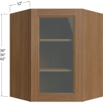 Diagonal Corner Wall Glass Door Cabinet