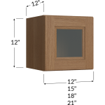 Single Glass Door Stacker Cabinet 12" High