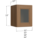 Single Glass Door Stacker Cabinet 15" High