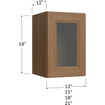 Single Glass Door Stacker Cabinet 18" High