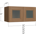 Double Glass Door Stacker Cabinet 12" High