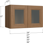 Double Glass Door Stacker Cabinet 15" High