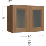 Double Glass Door Stacker Cabinet 18" High