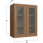 Double Open Framed Glass Door Walls 30" High