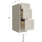 Gabinete base de tres cajones
