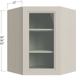 Gabinete de pared esquinero diagonal con puerta de vidrio