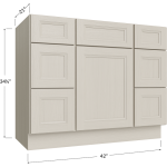 Base combinada de mueble de baño de una puerta / dos cajones